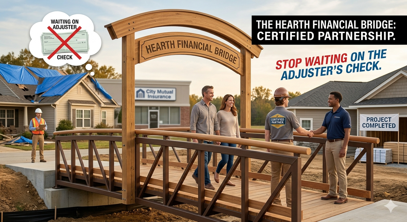 The Hearth Financial Bridge — Certified Partnership. Stop waiting on the adjuster's check.