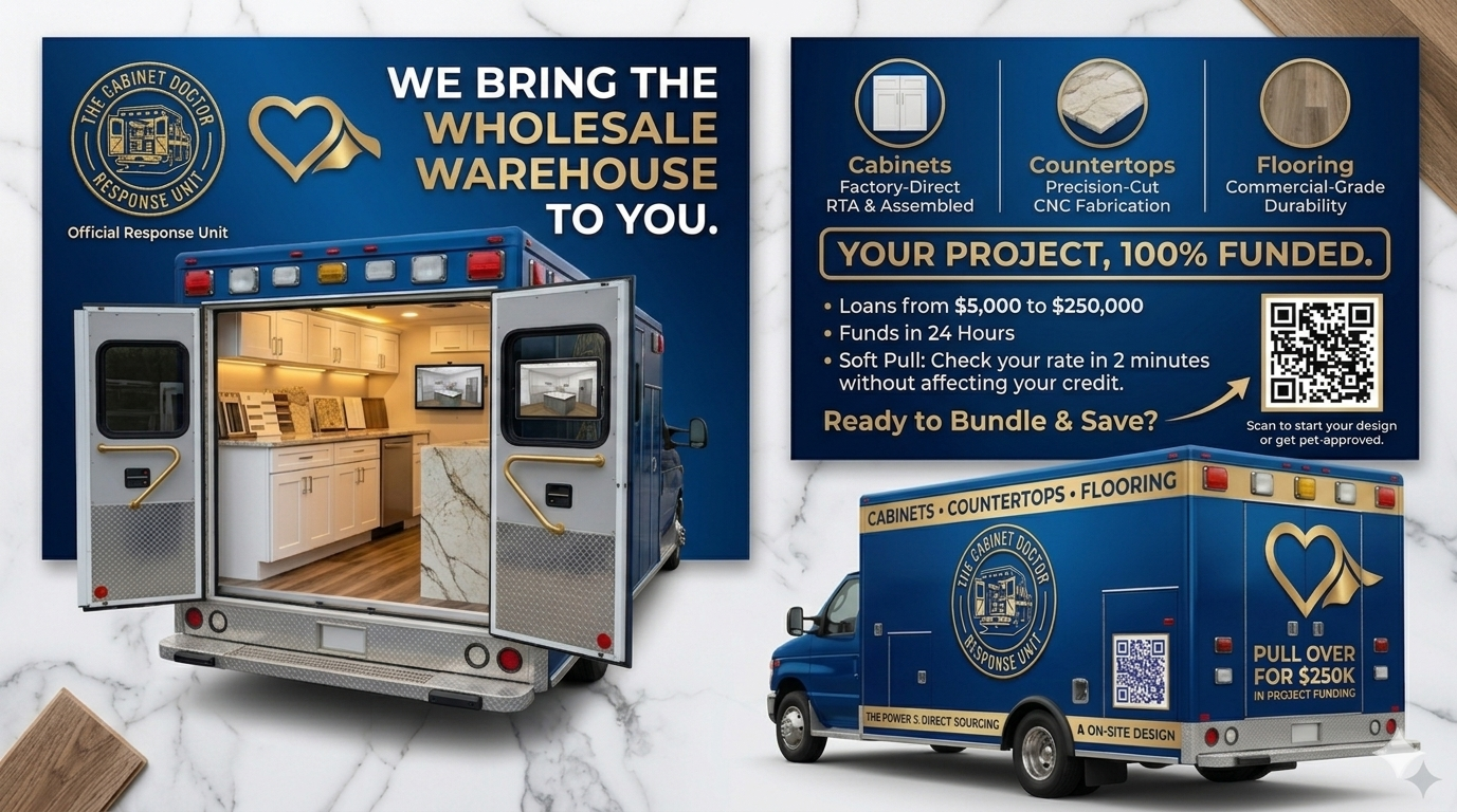 Power3 National Launch — Cabinet Doctor Mobile Response Unit, Hearth financing, package deal, and 5-day shipping